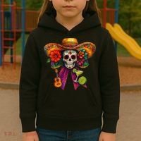 Cinco De Mayo Mexico Tequila Margarita Tacos Sugar Skull Kids Hoodie thumb 3