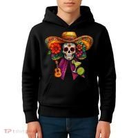 Cinco De Mayo Mexico Tequila Margarita Tacos Sugar Skull Kids Hoodie thumb 4
