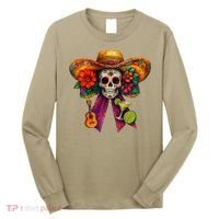 Cinco De Mayo Mexico Tequila Margarita Tacos Sugar Skull Long Sleeve Shirt thumb 0