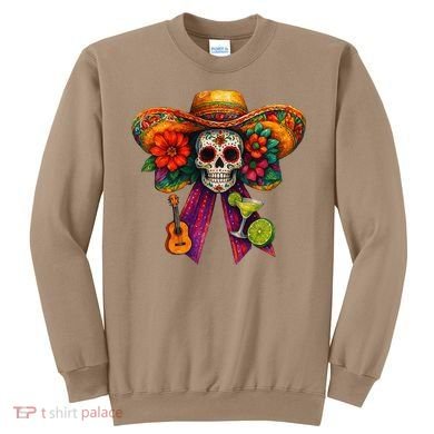 Cinco De Mayo Mexico Tequila Margarita Tacos Sugar Skull Sweatshirt