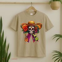 Cinco De Mayo Mexico Tequila Margarita Tacos Sugar Skull T-Shirt thumb 2
