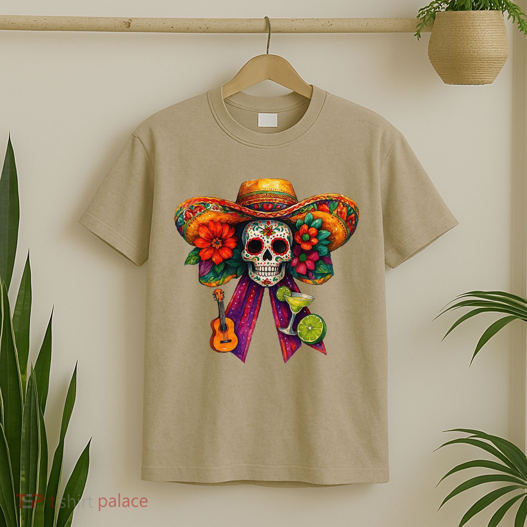 Cinco De Mayo Mexico Tequila Margarita Tacos Sugar Skull T-Shirt