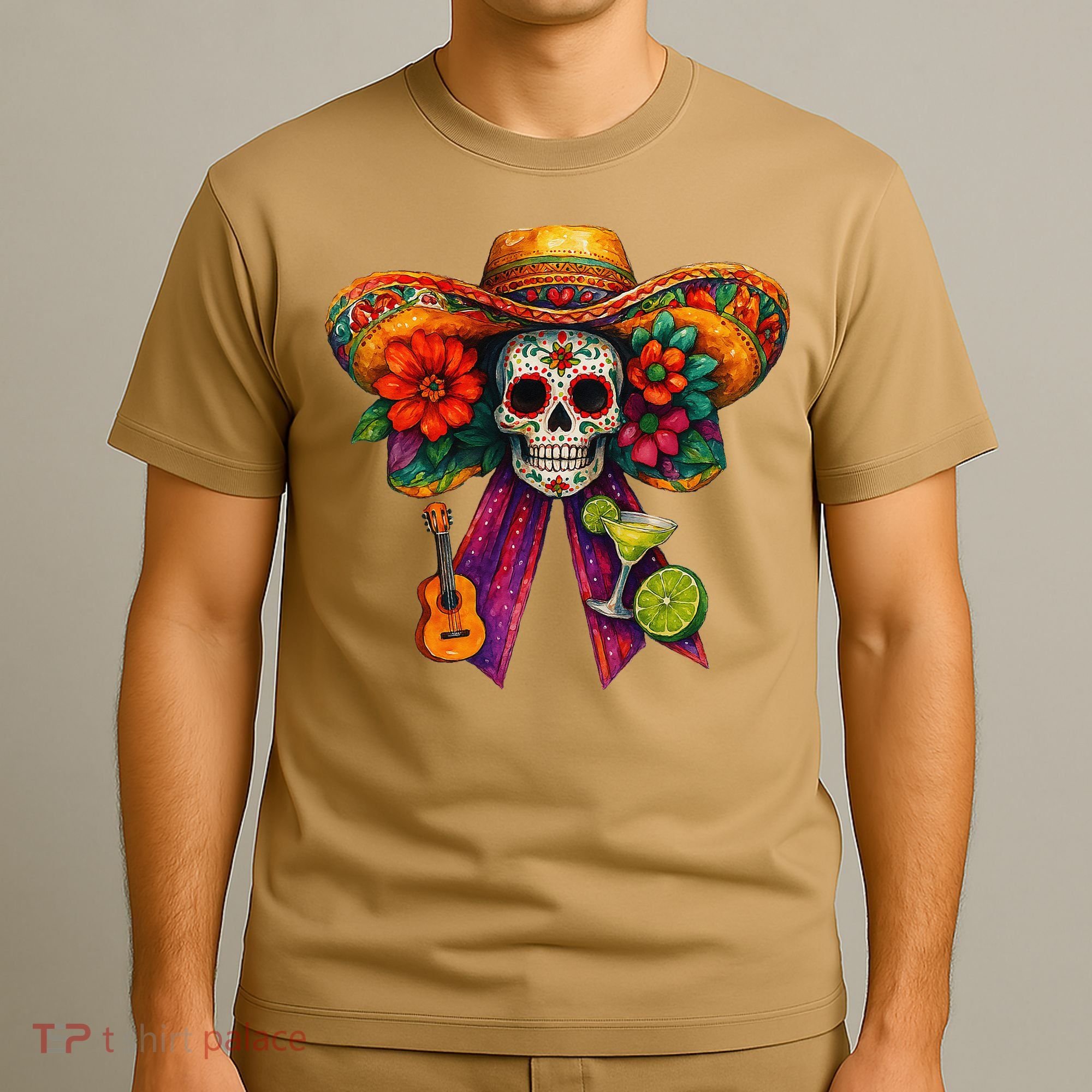 Cinco De Mayo Mexico Tequila Margarita Tacos Sugar Skull T-Shirt