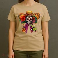 Cinco De Mayo Mexico Tequila Margarita Tacos Sugar Skull T-Shirt thumb 4