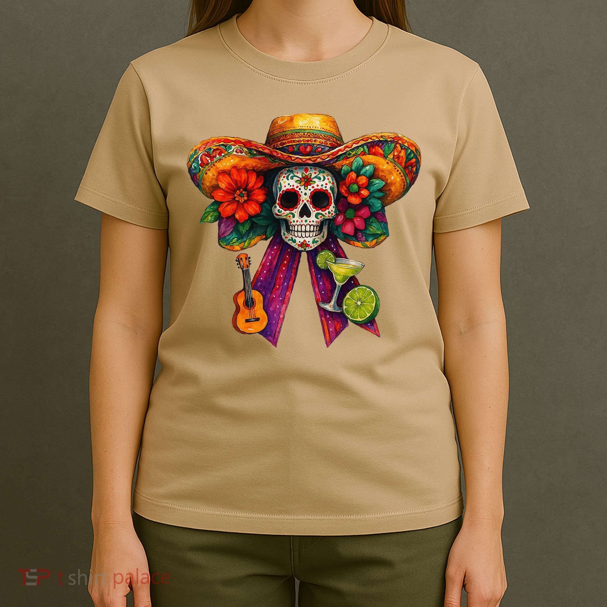 Cinco De Mayo Mexico Tequila Margarita Tacos Sugar Skull T-Shirt