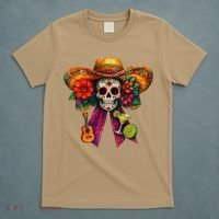 Cinco De Mayo Mexico Tequila Margarita Tacos Sugar Skull T-Shirt thumb 5