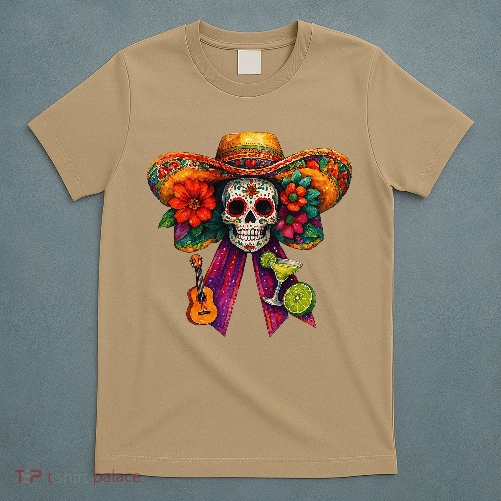 Cinco De Mayo Mexico Tequila Margarita Tacos Sugar Skull T-Shirt