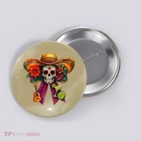Cinco De Mayo Mexico Tequila Margarita Tacos Sugar Skull Button thumb 0