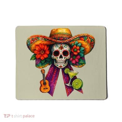Cinco De Mayo Mexico Tequila Margarita Tacos Sugar Skull Mousepad