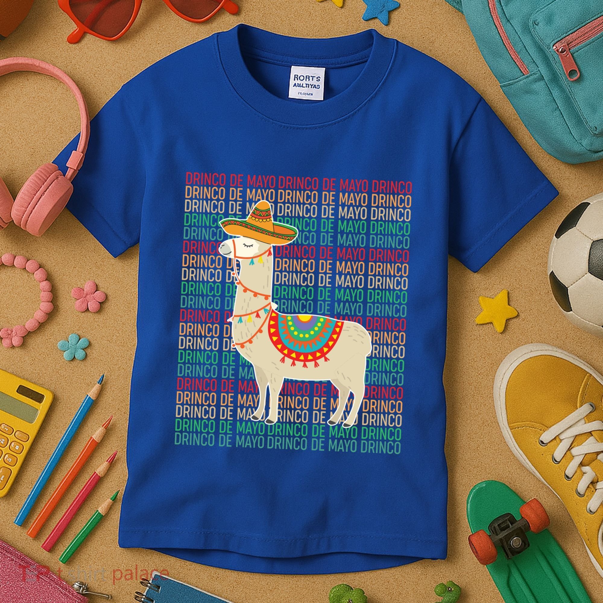 Cinco De Mayo Mexican Llama O De Mayo Gift Kids T-Shirt