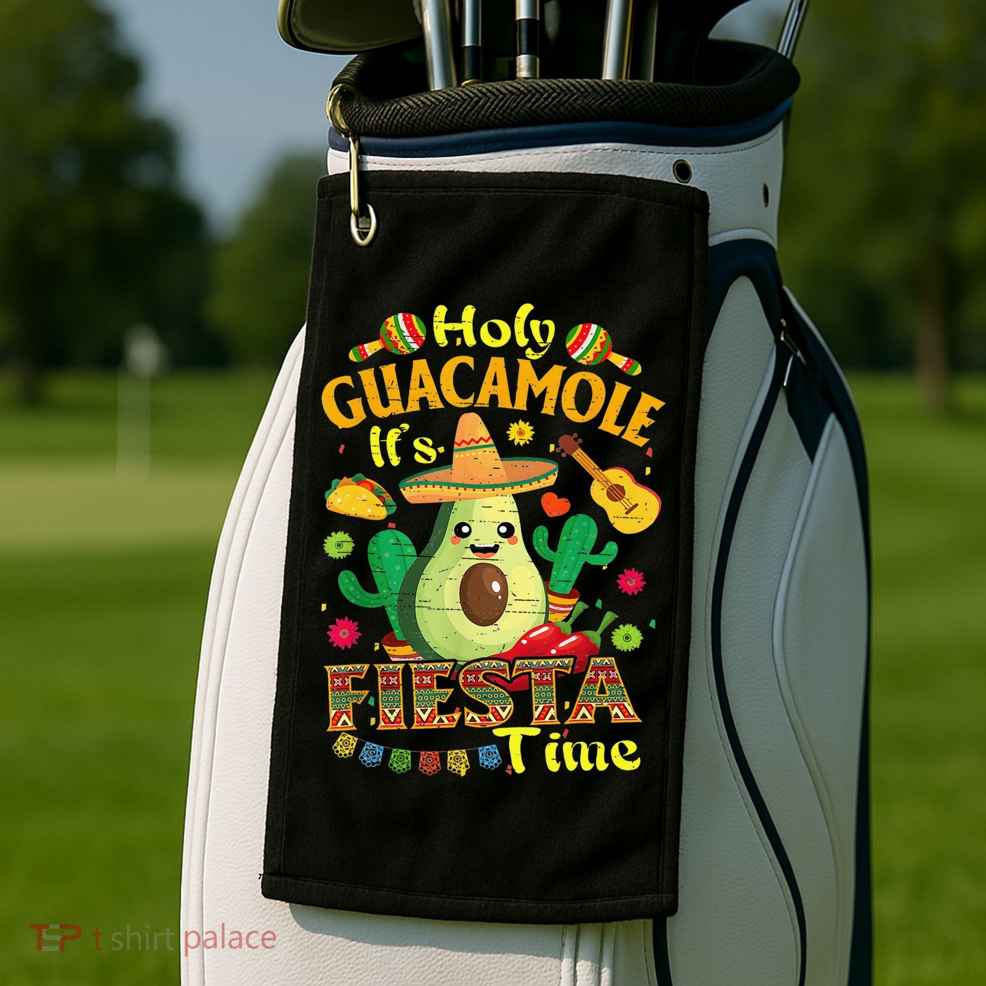 Cinco De Mayo Mexican Holy Guacamole Fiesta Time Gift Golf Towel