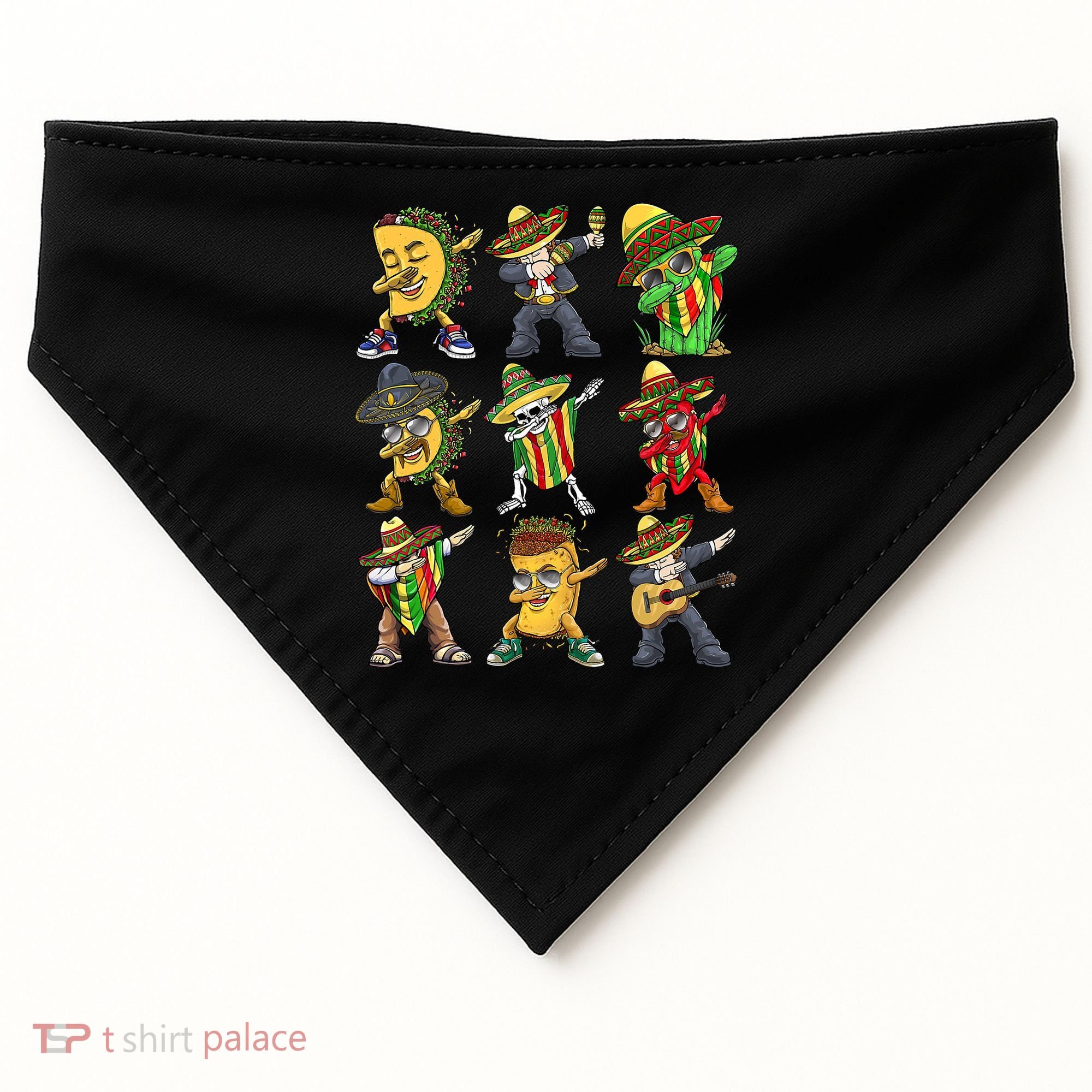 Cinco De Mayo Party Taco Dabbing Mexican Mariachi Burrito USA-Made Doggie Bandana