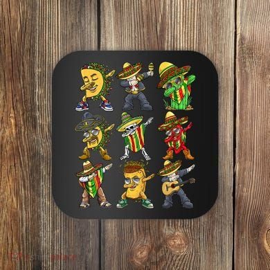 Cinco De Mayo Party Taco Dabbing Mexican Mariachi Burrito Coaster