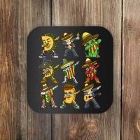Cinco De Mayo Party Taco Dabbing Mexican Mariachi Burrito Coaster thumb 0