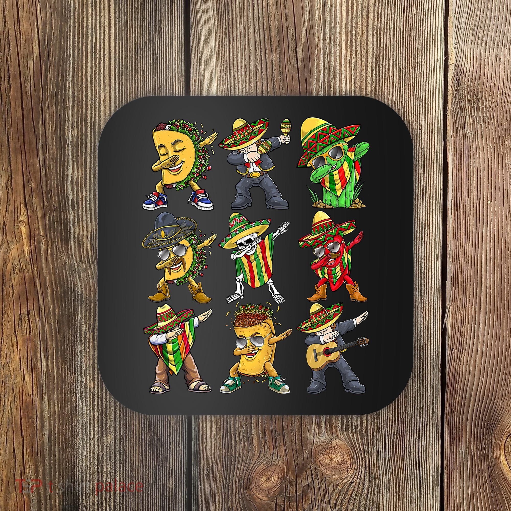 Cinco De Mayo Party Taco Dabbing Mexican Mariachi Burrito Coaster
