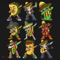 Cinco De Mayo Party Taco Dabbing Mexican Mariachi Burrito Mousepad thumb 1