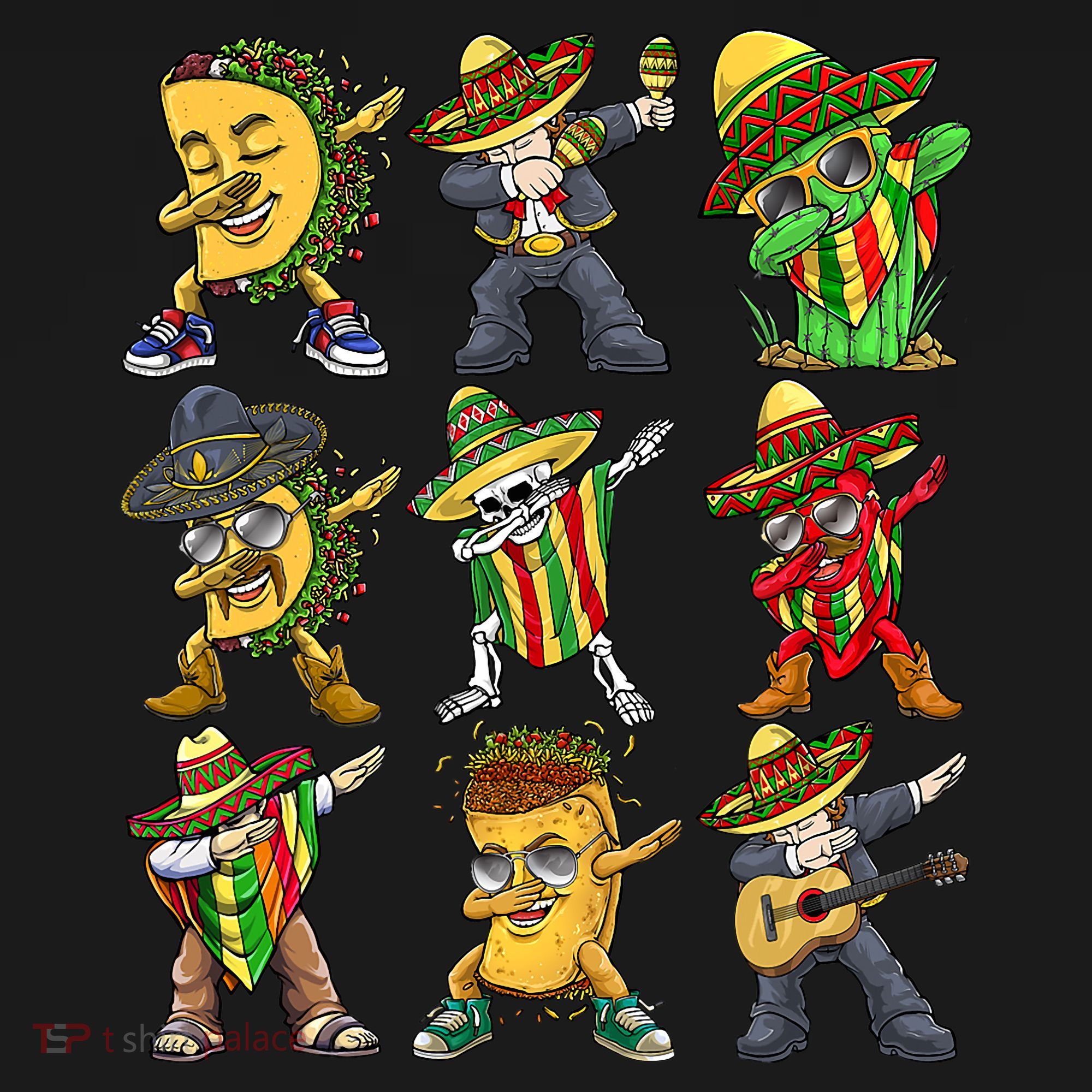 Cinco De Mayo Party Taco Dabbing Mexican Mariachi Burrito Mousepad