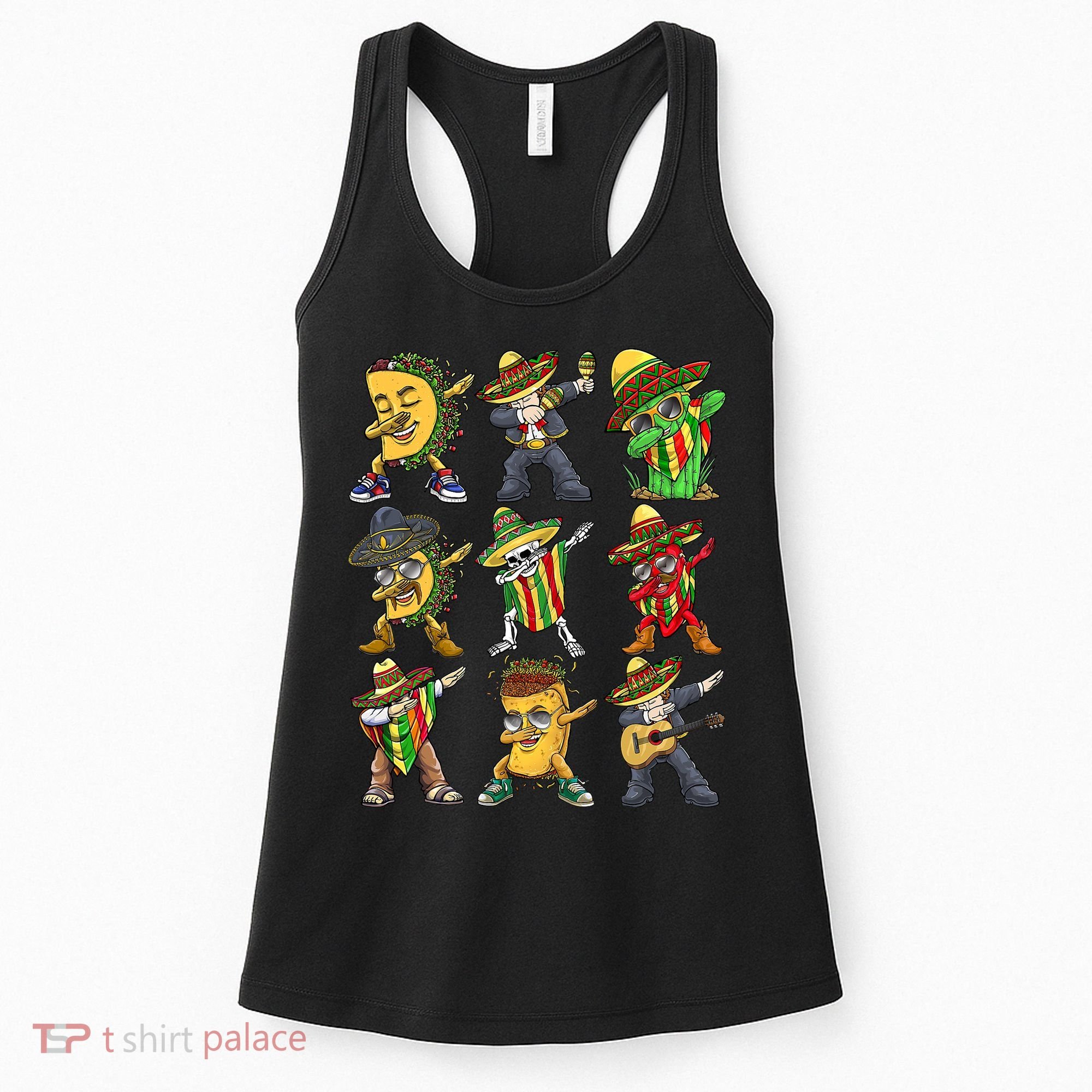 Cinco De Mayo Party Taco Dabbing Mexican Mariachi Burrito Women's Tank Top