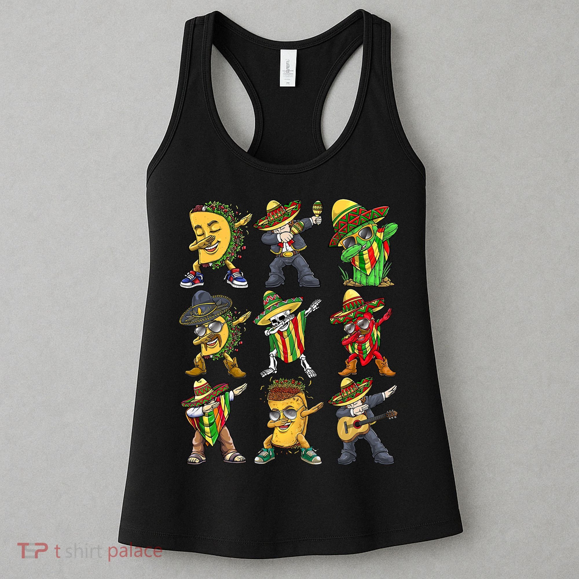 Cinco De Mayo Party Taco Dabbing Mexican Mariachi Burrito Women's Tank Top