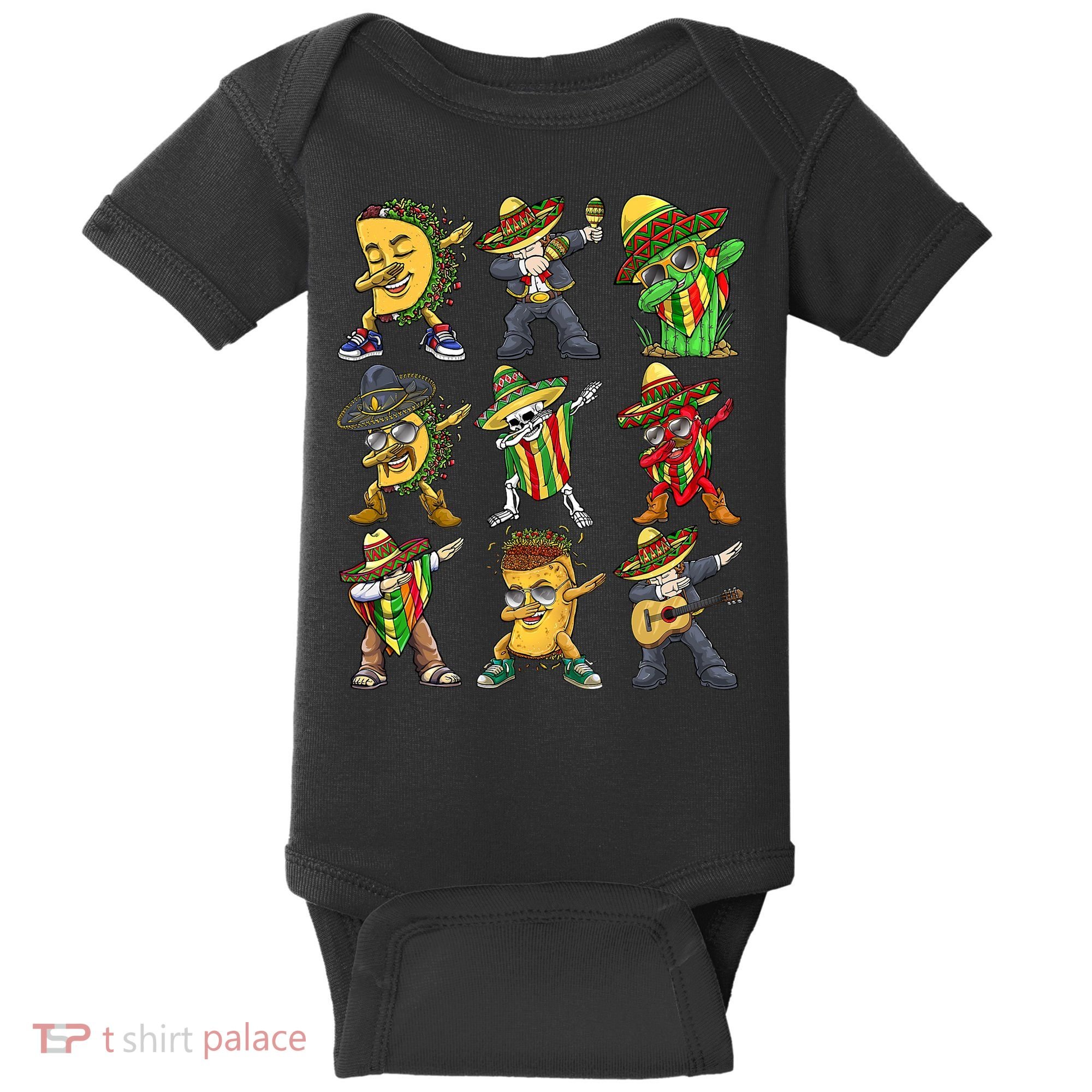Cinco De Mayo Party Taco Dabbing Mexican Mariachi Burrito Baby Bodysuit