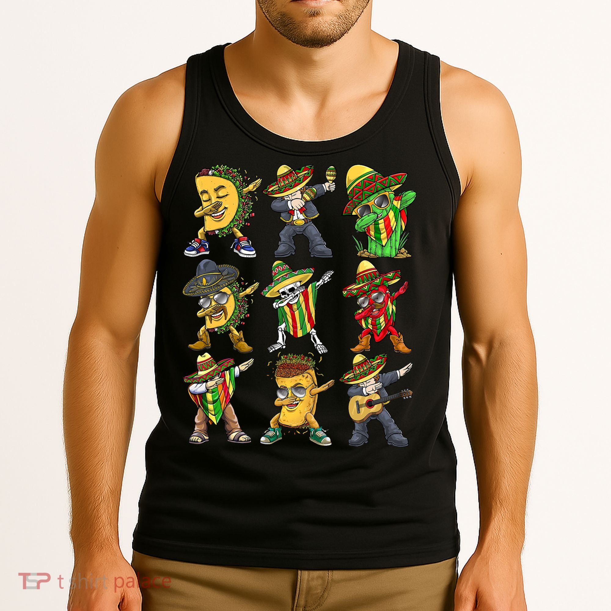 Cinco De Mayo Party Taco Dabbing Mexican Mariachi Burrito Tank Top