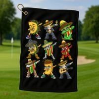 Cinco De Mayo Party Taco Dabbing Mexican Mariachi Burrito Golf Towel thumb 1