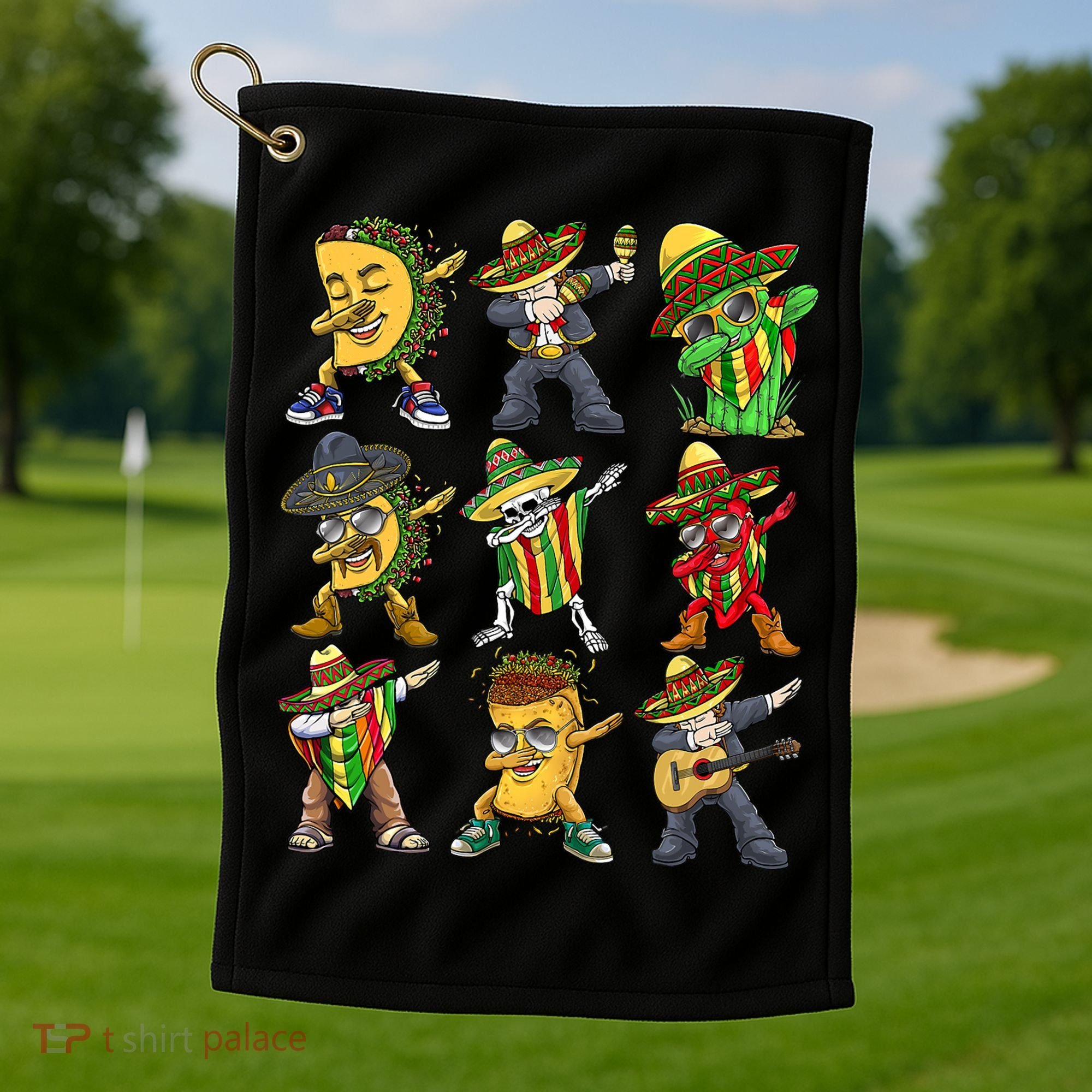 Cinco De Mayo Party Taco Dabbing Mexican Mariachi Burrito Golf Towel