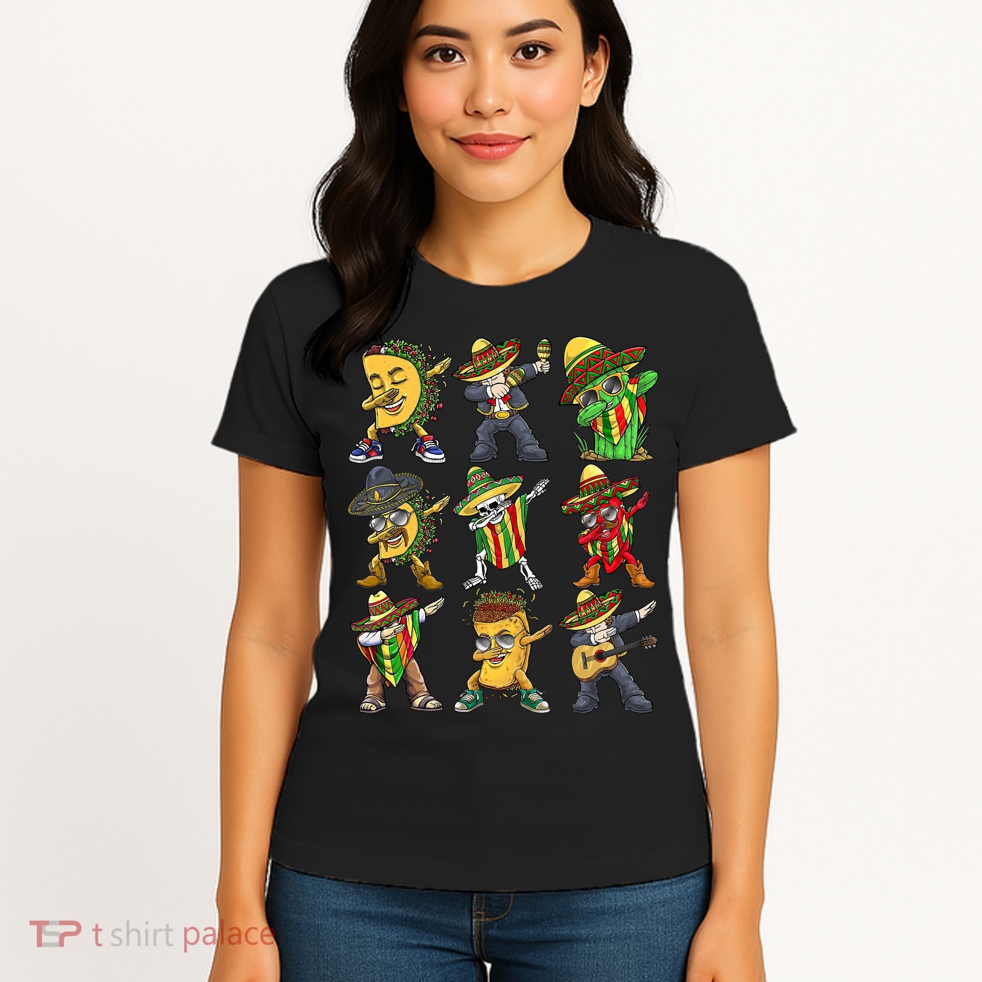 Cinco De Mayo Party Taco Dabbing Mexican Mariachi Burrito Women's T-Shirt
