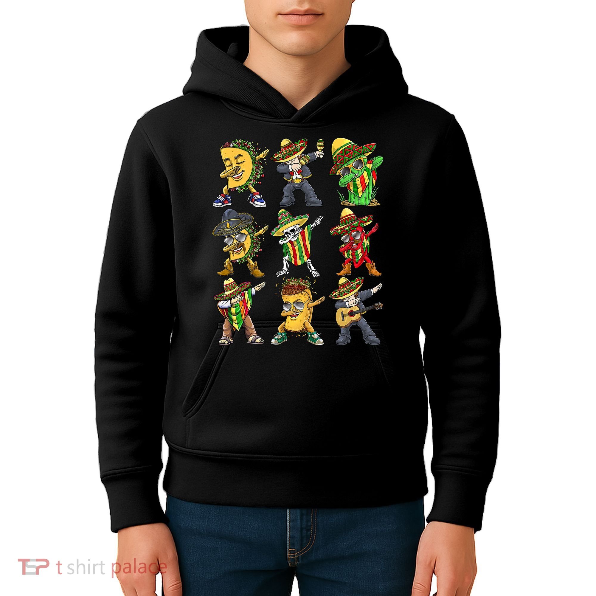 Cinco De Mayo Party Taco Dabbing Mexican Mariachi Burrito Kids Hoodie