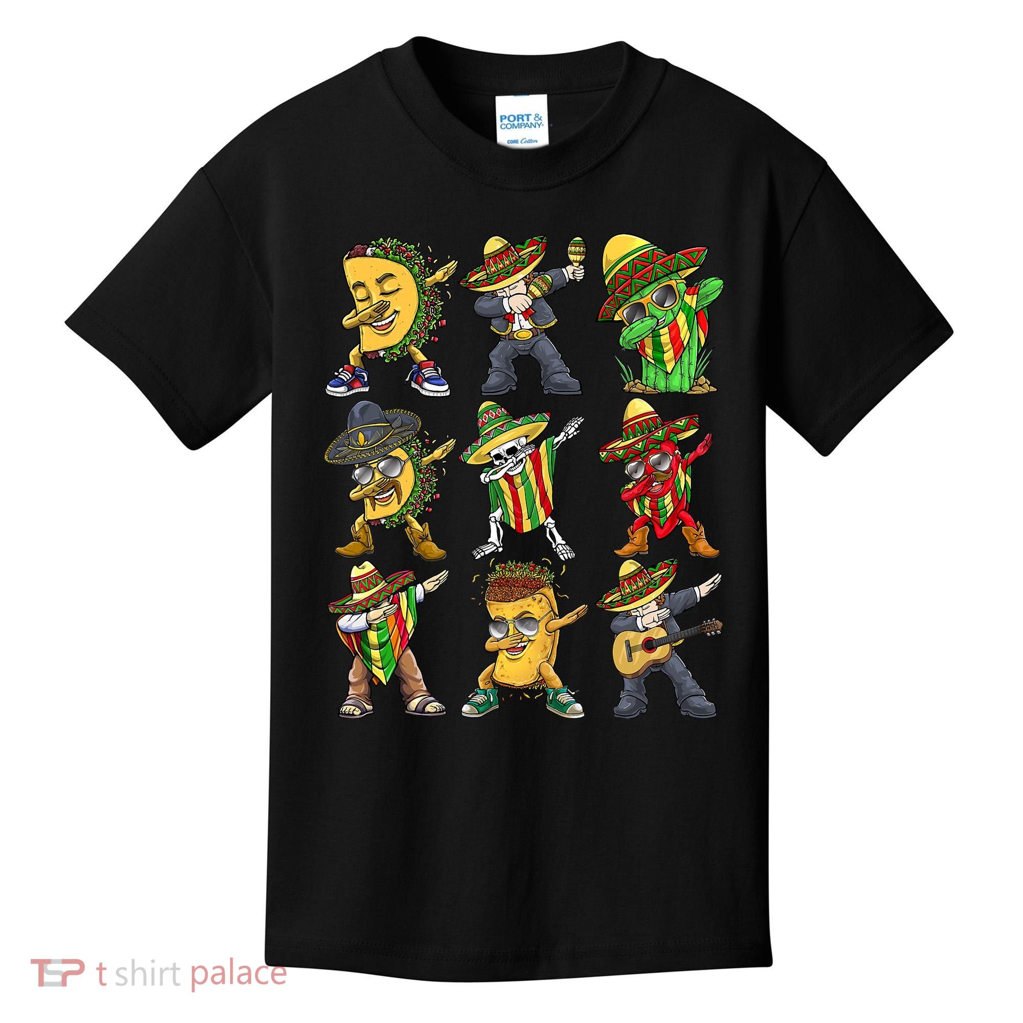 Cinco De Mayo Party Taco Dabbing Mexican Mariachi Burrito Kids T-Shirt
