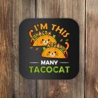 Cinco De Mayo Im This Many Tacocat Art Taco Cat Kitten Coaster thumb 0