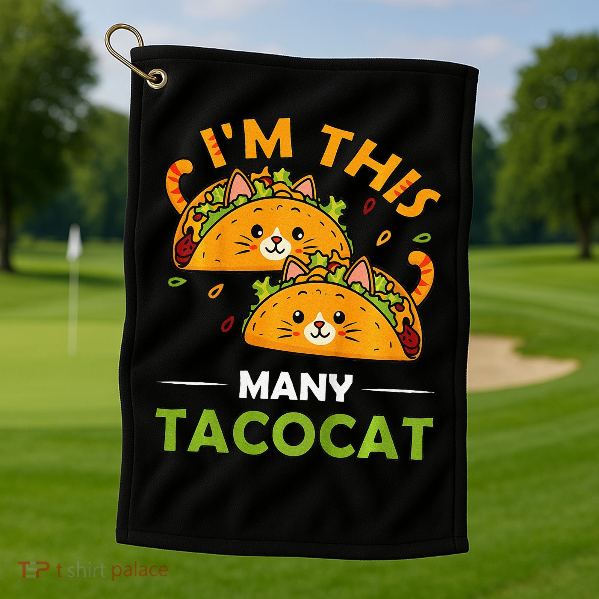 Cinco De Mayo Im This Many Tacocat Art Taco Cat Kitten Golf Towel