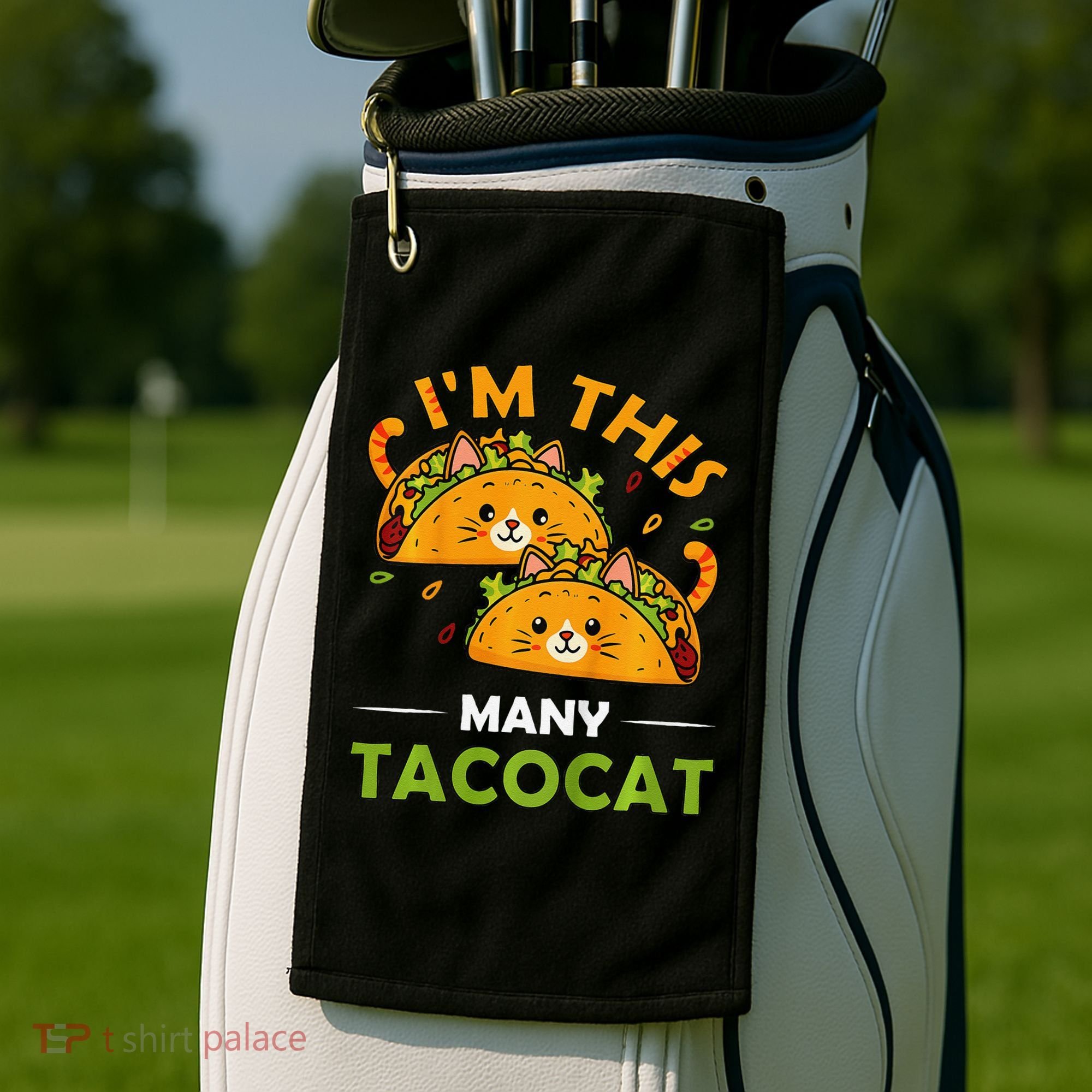 Cinco De Mayo Im This Many Tacocat Art Taco Cat Kitten Golf Towel