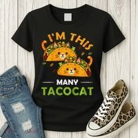 Cinco De Mayo Im This Many Tacocat Art Taco Cat Kitten Women's T-Shirt thumb 3
