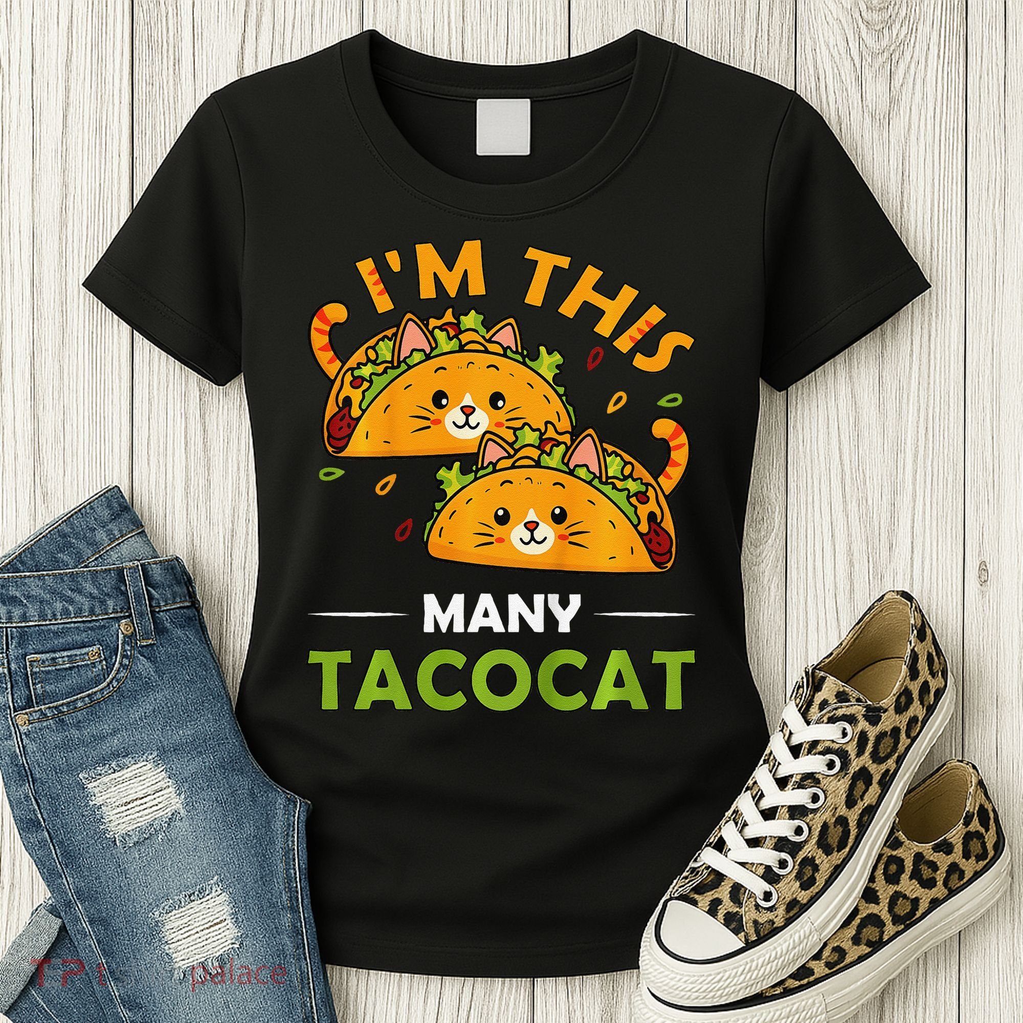 Cinco De Mayo Im This Many Tacocat Art Taco Cat Kitten Women's T-Shirt