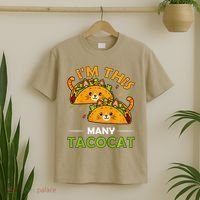 Cinco De Mayo Im This Many Tacocat Art Taco Cat Kitten T-Shirt thumb 2