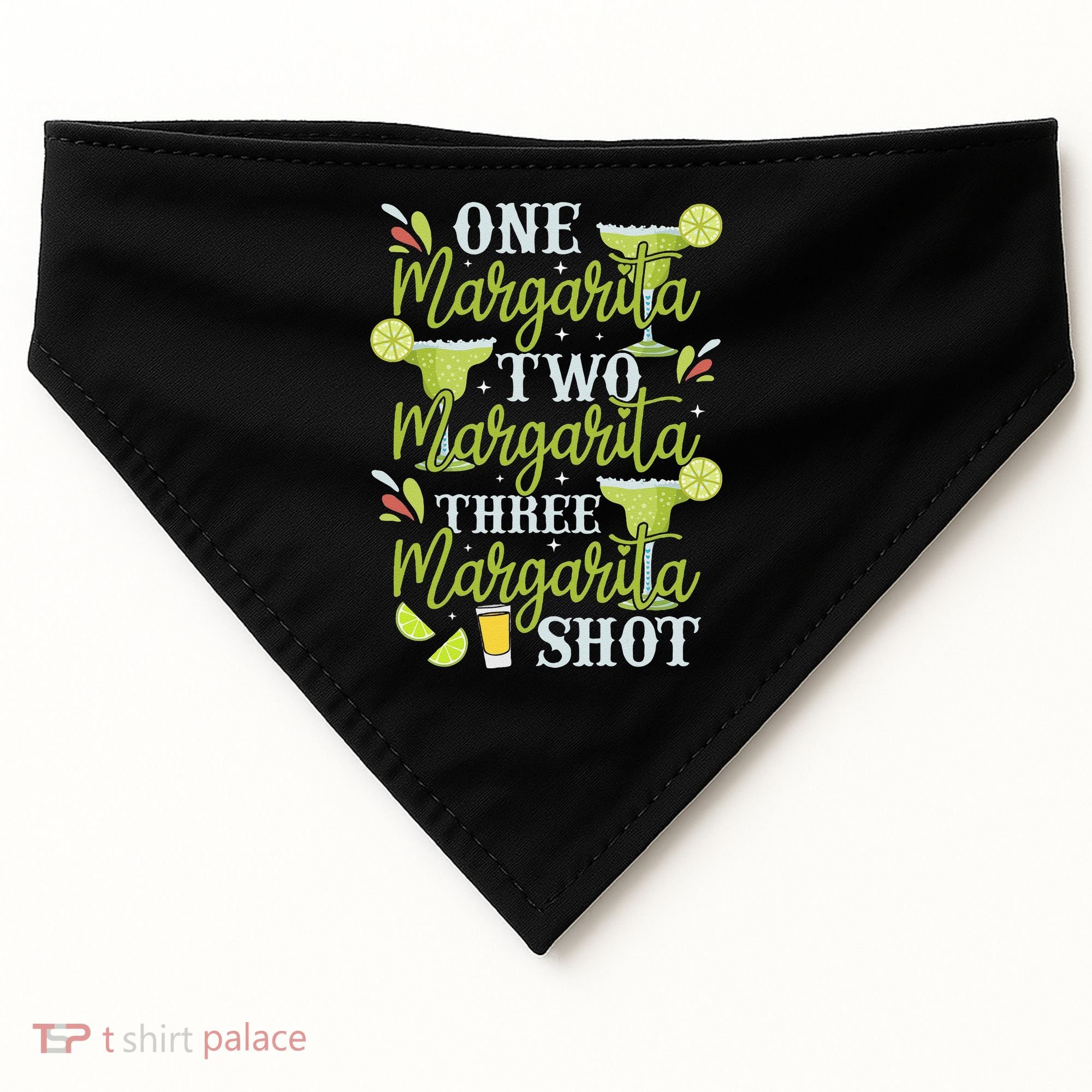 Cinco De Mayo One Margarita Two Margarita Three Margarita USA-Made Doggie Bandana
