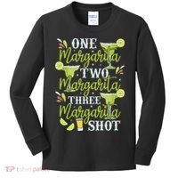 Cinco De Mayo One Margarita Two Margarita Three Margarita Kids Long Sleeve Shirt thumb 0