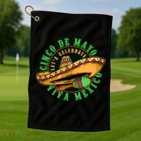 Cinco De Mayo Viva Mexico Golf Towel thumb 1
