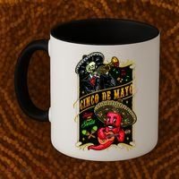 Cinco De Mayo Fiesta And Then Siesta Skeleton Pepper Music Coffee Mug thumb 2