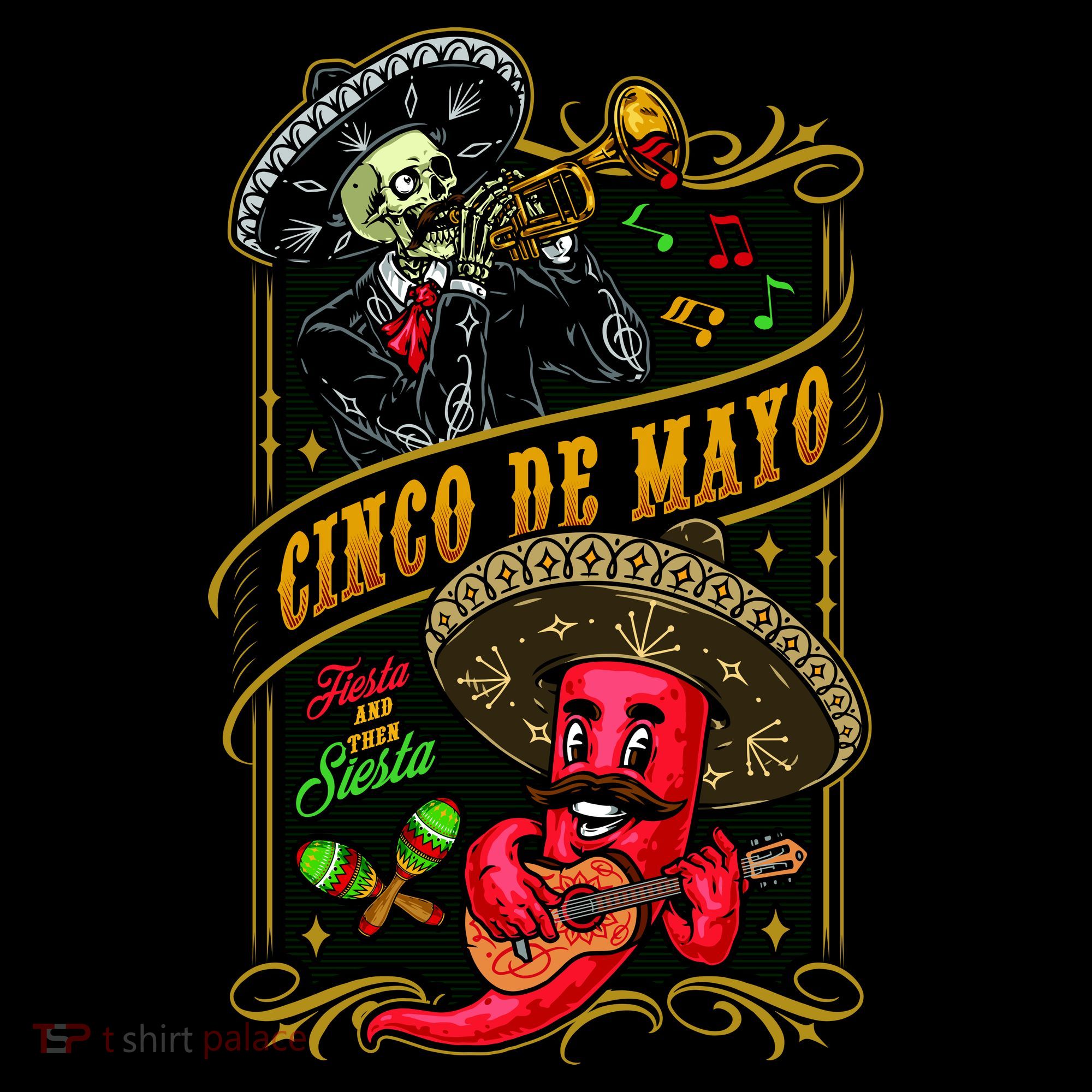 Cinco De Mayo Fiesta And Then Siesta Skeleton Pepper Music Coffee Mug