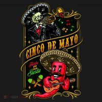 Cinco De Mayo Fiesta And Then Siesta Skeleton Pepper Music Pajama Set thumb 2