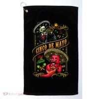 Cinco De Mayo Fiesta And Then Siesta Skeleton Pepper Music Golf Towel thumb 0