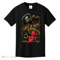 Cinco De Mayo Fiesta And Then Siesta Skeleton Pepper Music Kids T-Shirt thumb 0