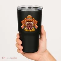Cinco De Mayo Cute Pug Tumbler thumb 2