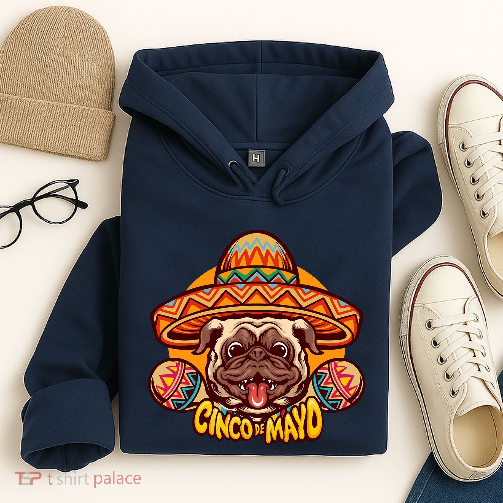 Cinco De Mayo Cute Pug Hoodie