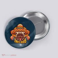 Cinco De Mayo Cute Pug Button thumb 0