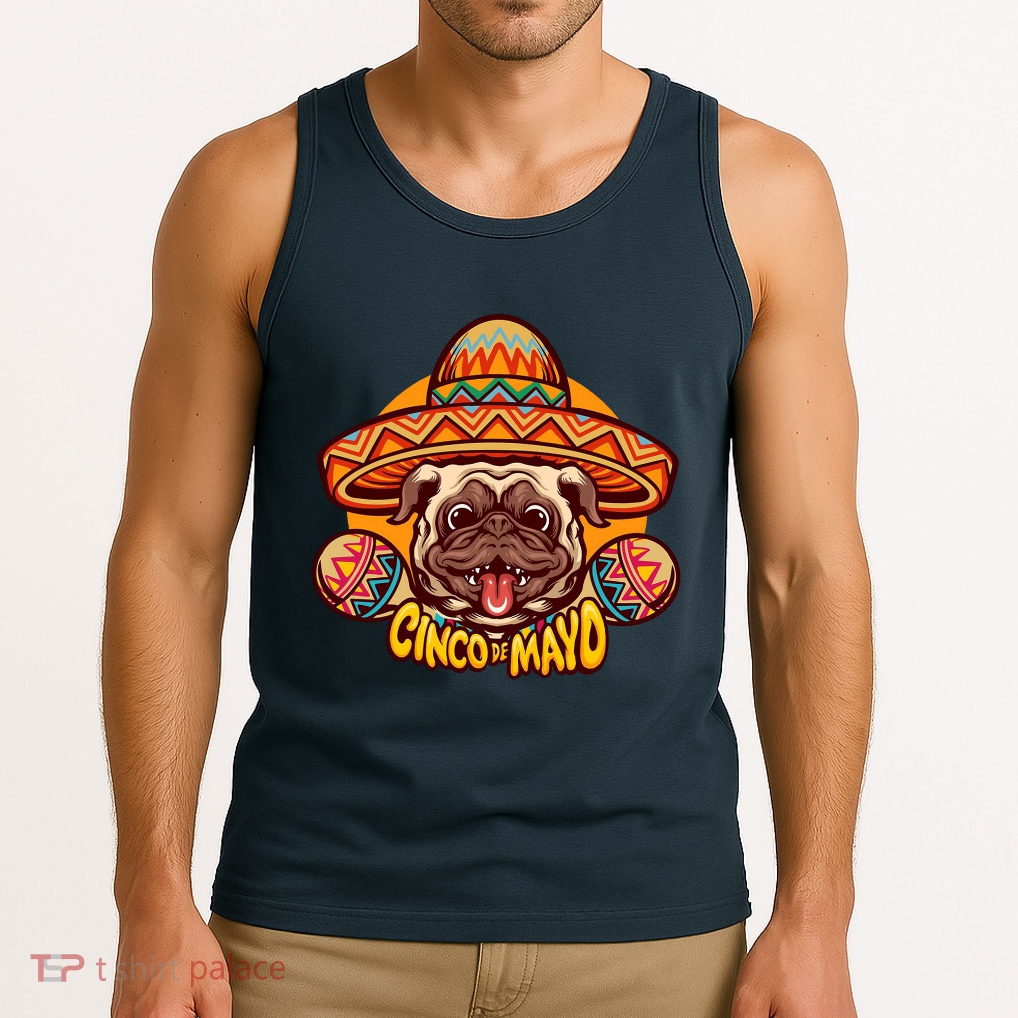 Cinco De Mayo Cute Pug Tank Top
