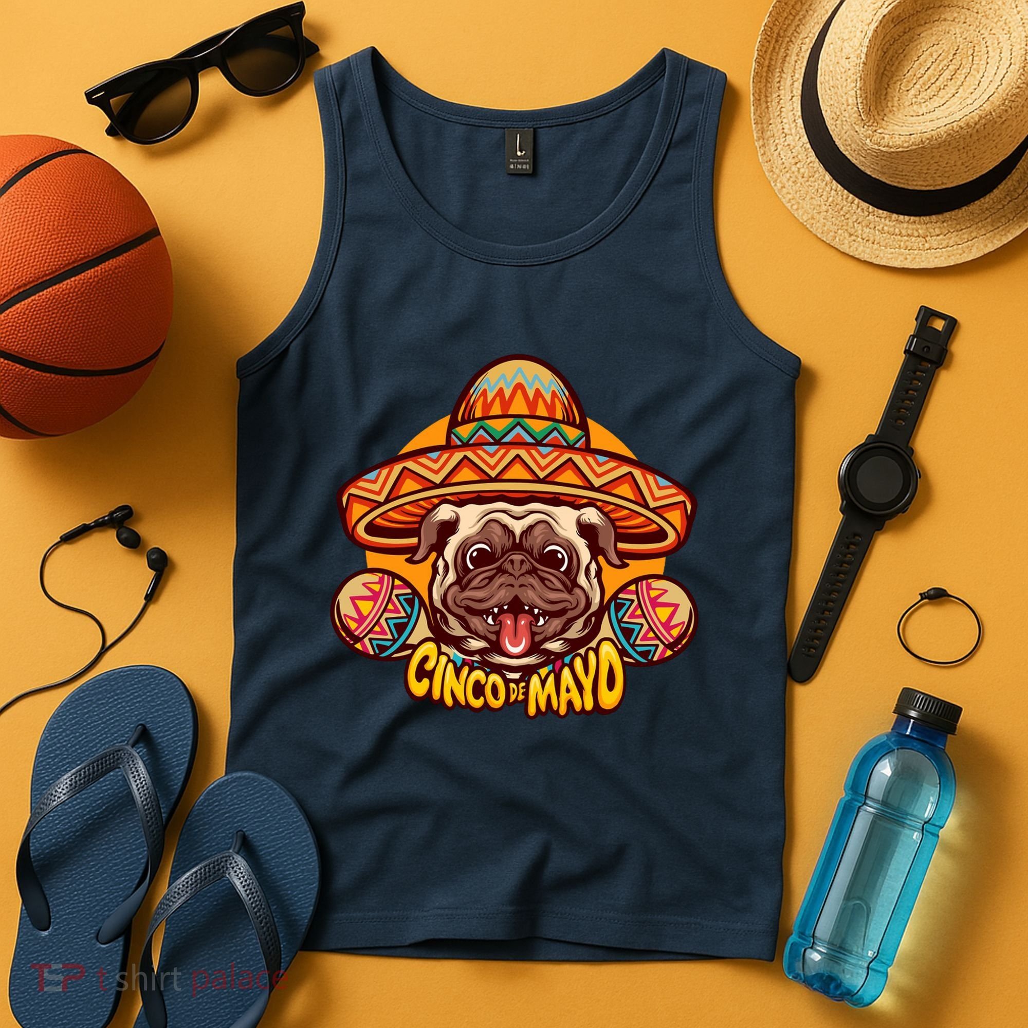 Cinco De Mayo Cute Pug Tank Top