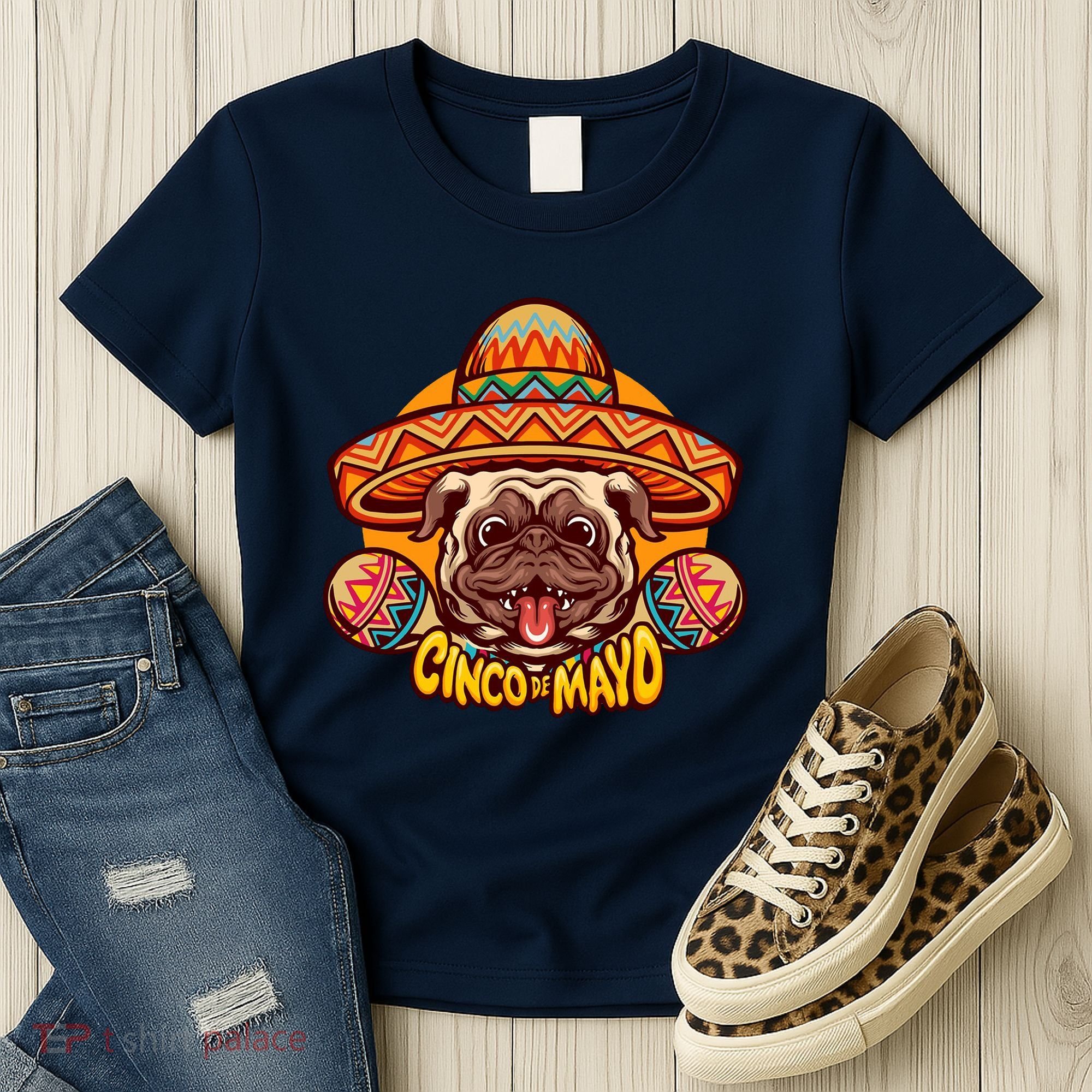 Cinco De Mayo Cute Pug Women's T-Shirt